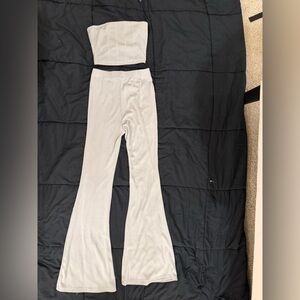 Women's Gray Strapless Jumpsuit